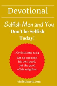Devotional Selfishness