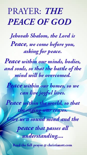 Prayer To Receive the Peace of God - ChristiansTT