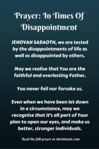 Prayer- In Times Of Disappointment