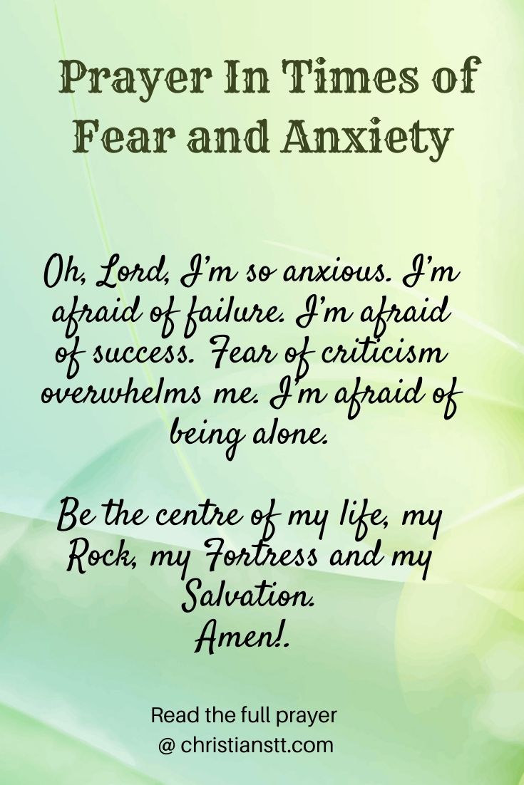 Prayer Against Anxiety And Fear - Christianstt