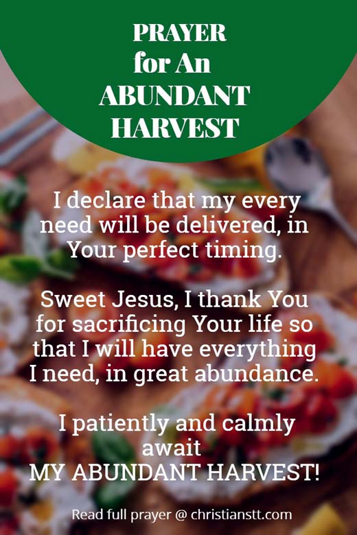 Prayer for An Abundant Harvest