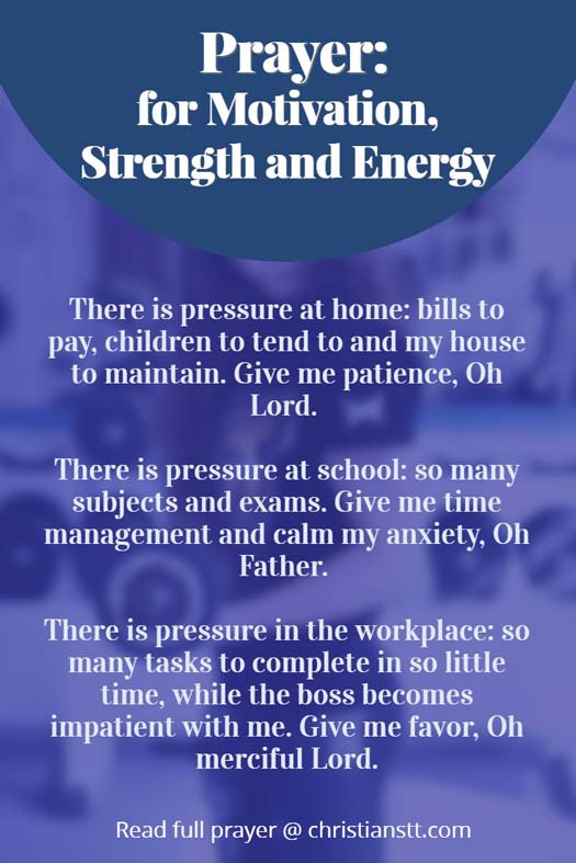 Prayer for motivation, strength and energy