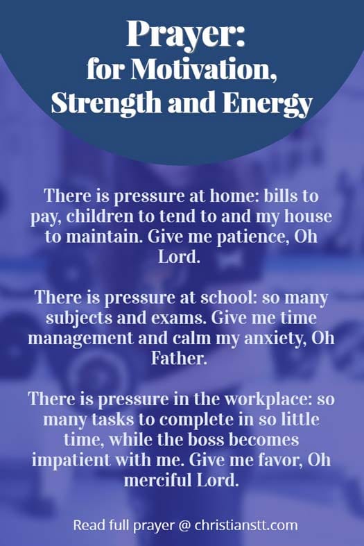 Prayer for motivation, strength and energy