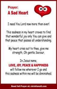 A Sad Heart: A Prayer For Sadness - ChristiansTT