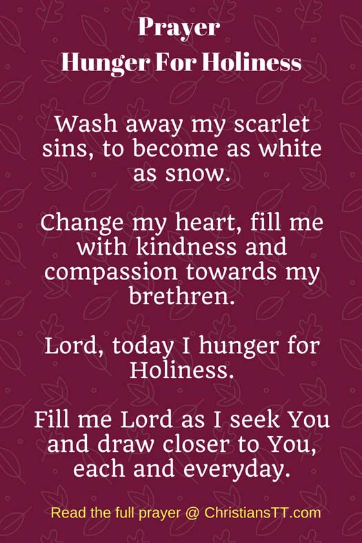 Prayer- hunger for holiness- pin