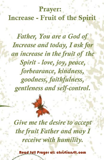 Prayer For Increase In The Fruit Of The Spirit