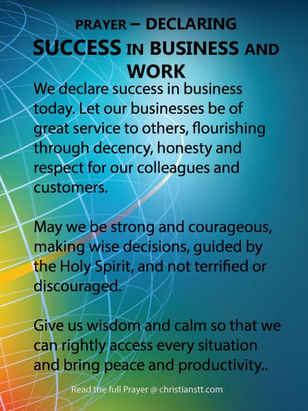 Prayer To Declare Success In Business & Work - ChristiansTT