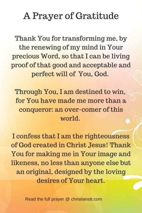 Prayer Of Gratitude Thank You God Christianstt