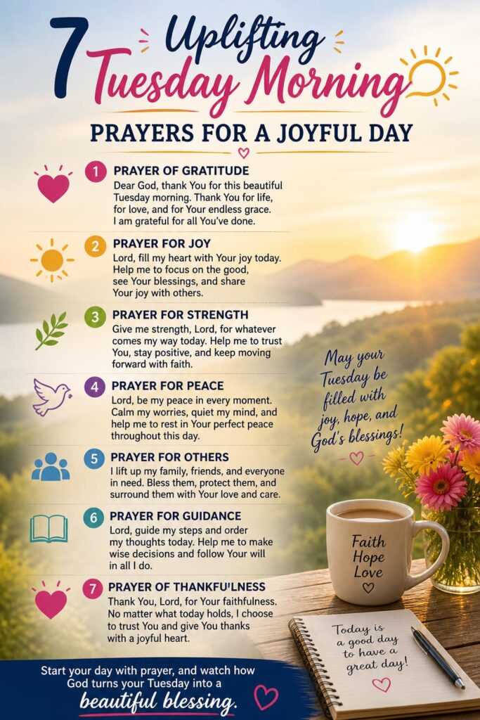 7 Uplifting Tuesday Morning Prayers For A Joyful Day