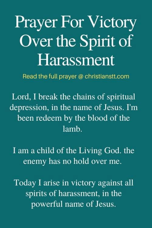 Prayer For Victory Over the Spirit of Harassment