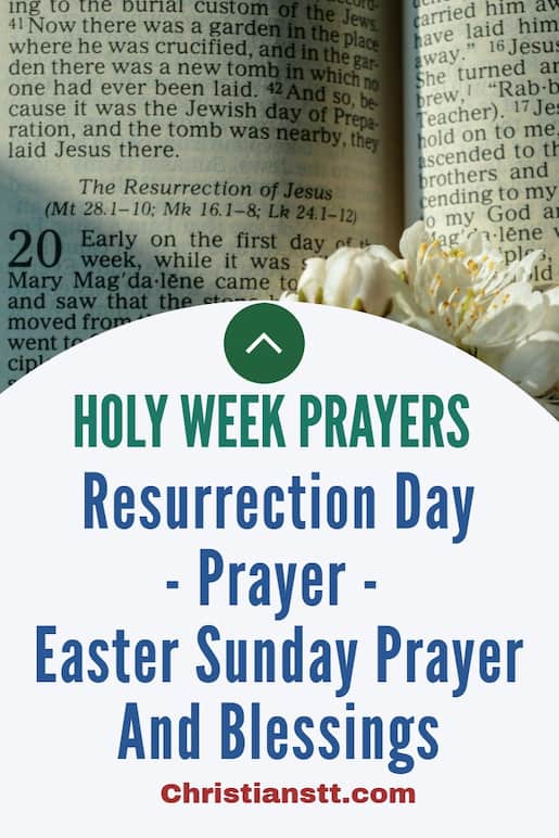 Resurrection Day pin Prayer for Easter Sunday