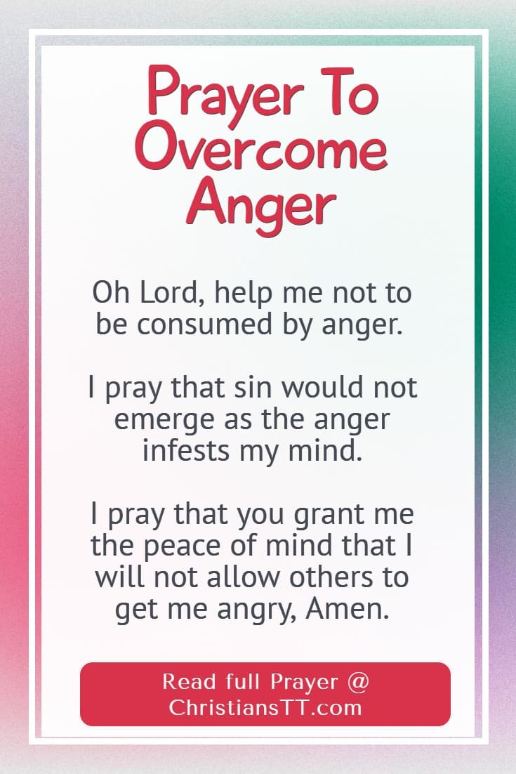 Prayer To Overcome Anger