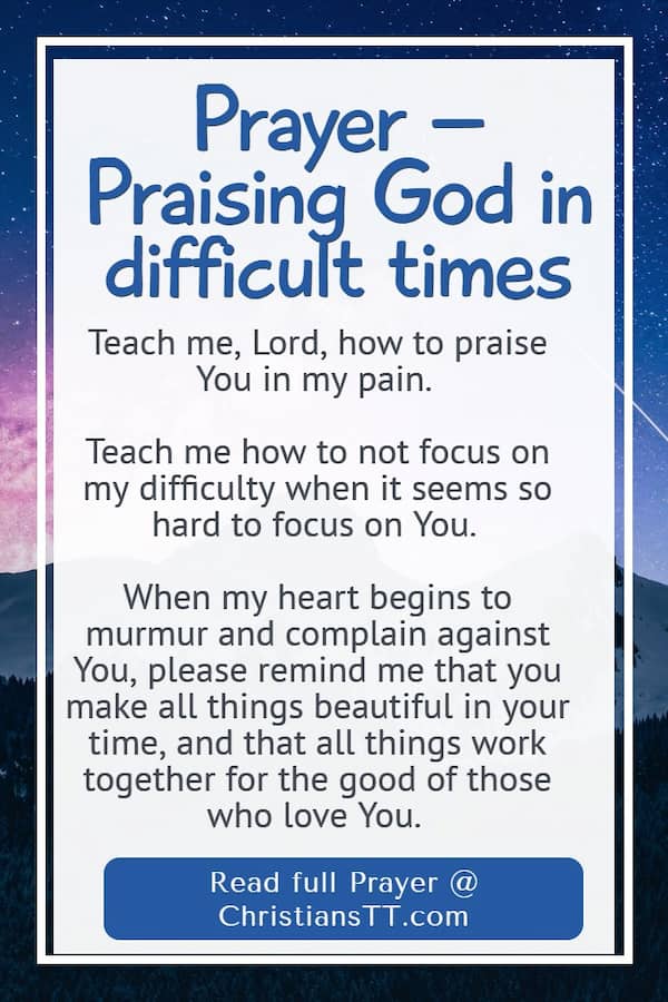 Prayer – Praising God in difficult times