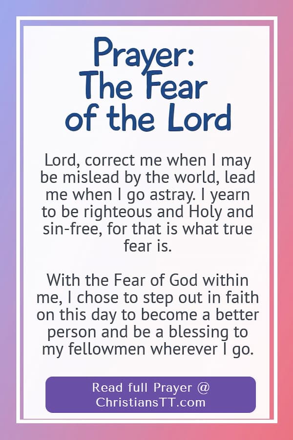 Prayer: The Fear of the Lord