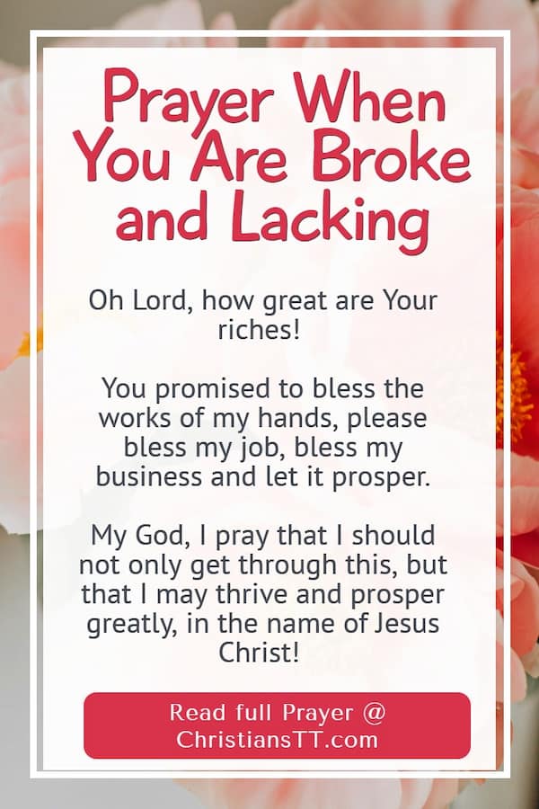 Prayer When You Are Broke and Lacking
