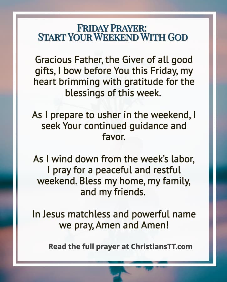 Friday Prayer: Start Your Weekend With God
