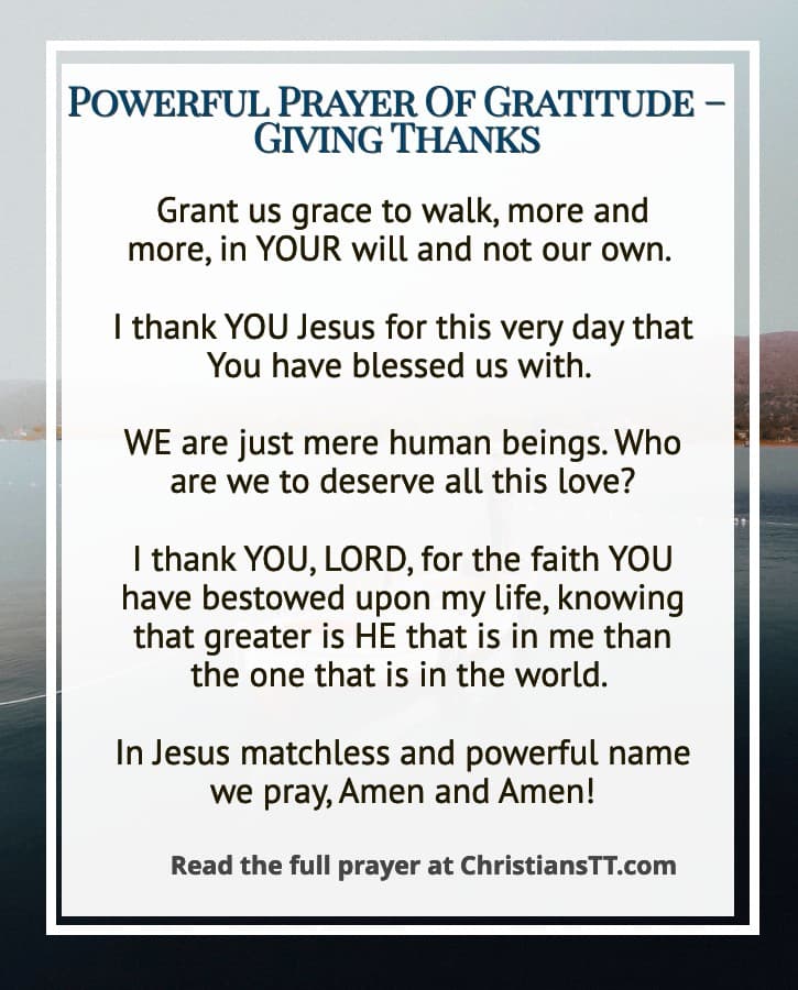 Powerful Prayer Of Gratitude – Giving Thanks