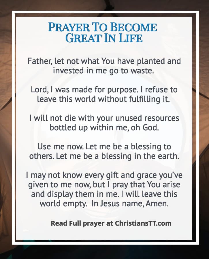 Prayer To Become Great In Life