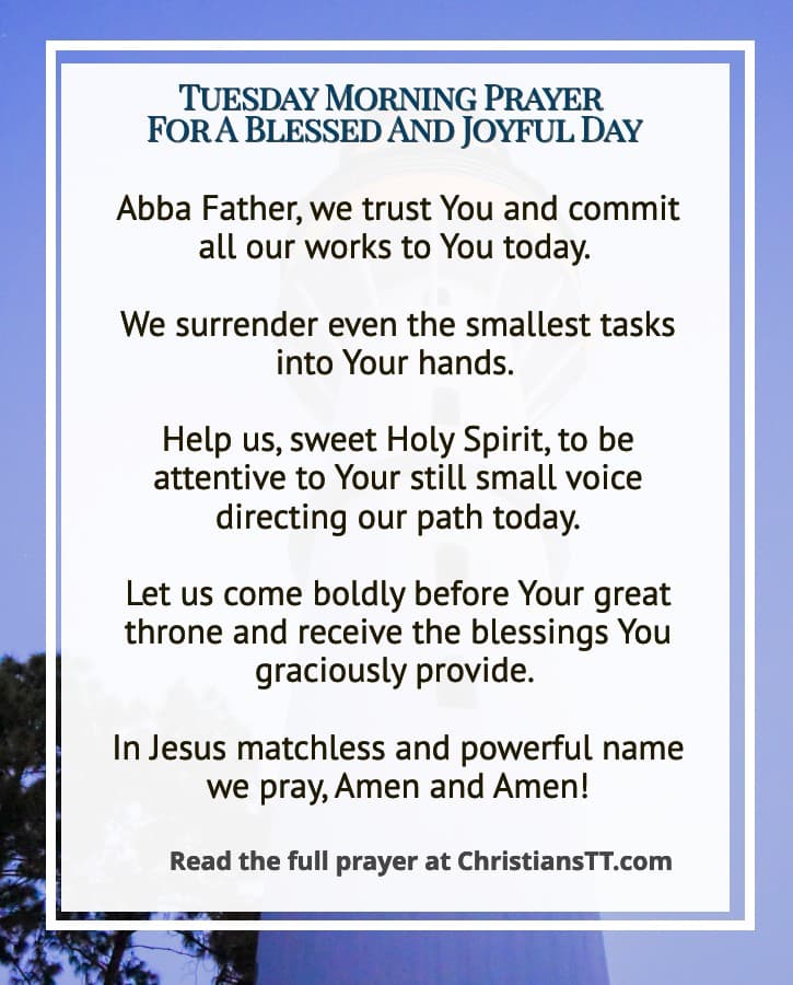 Tuesday Morning Prayer For A Blessed And Joyful Day