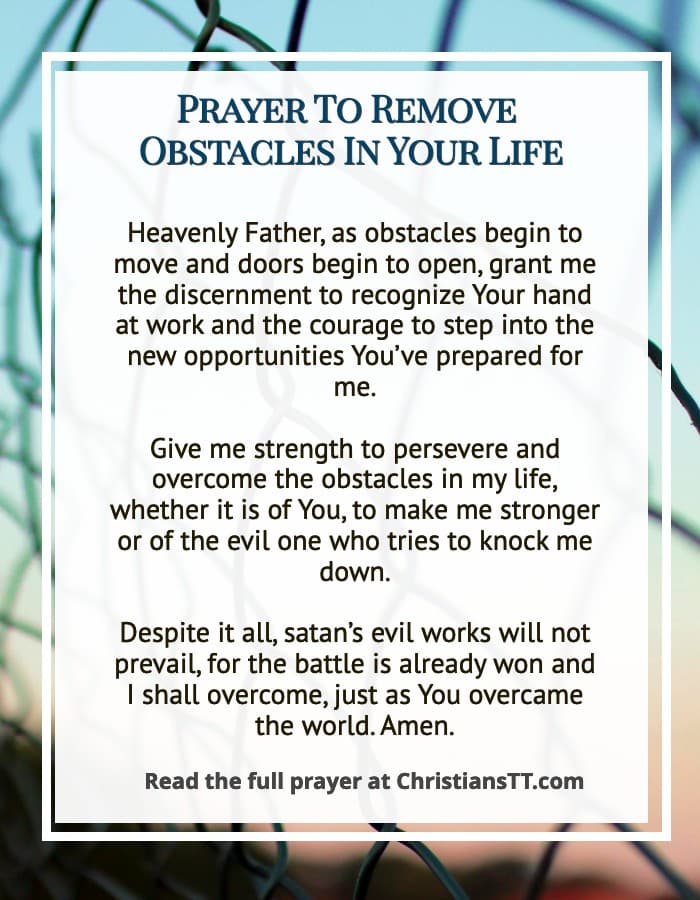 Prayer To Remove Obstacles In Your Life