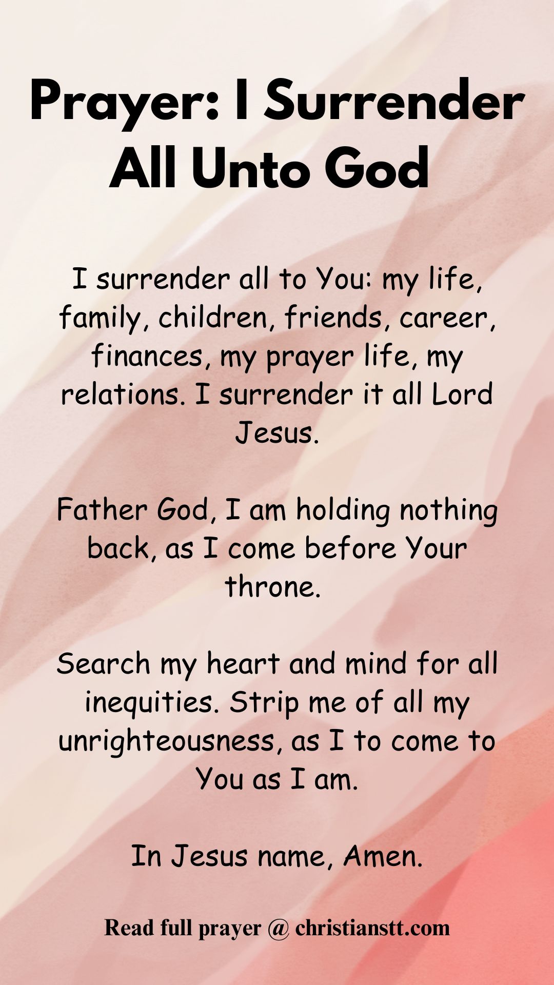 Prayer – I Surrender All Unto God - ChristiansTT