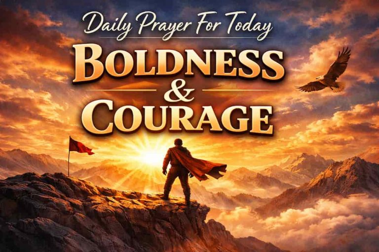 now create a blog post featured image for "Daily Prayer For Today - Boldness & Courage"