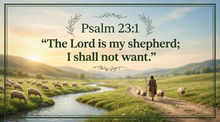 Psalm 23:1 “The Lord is my shepherd; I shall not want.”