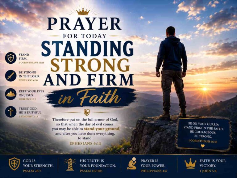 Prayer For Today - Standing Strong and Firm in Faith