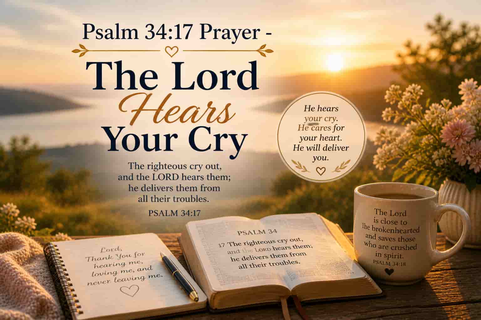 God is saying to you today: Psalm 34:17 Prayer