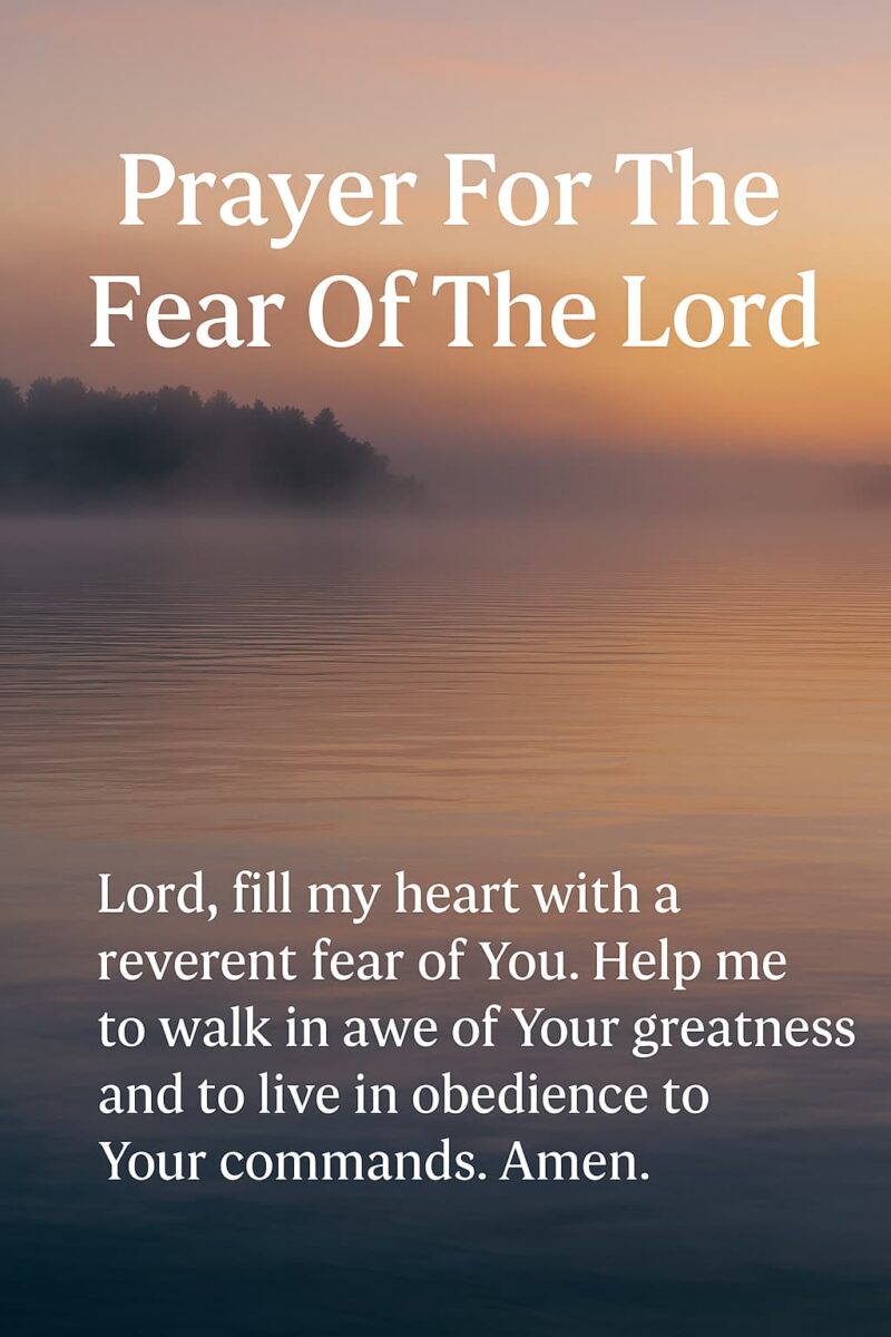Prayer For The Fear Of The Lord